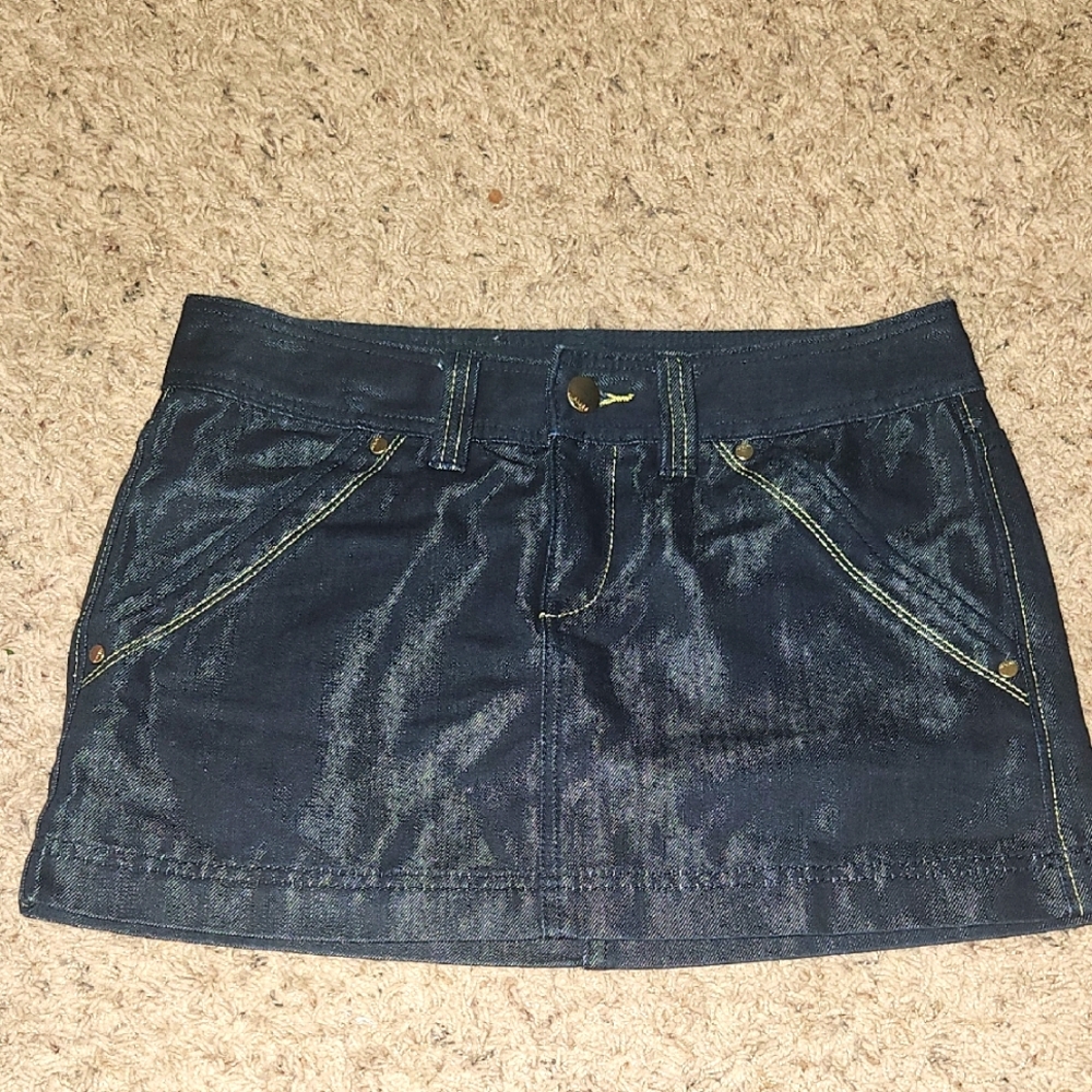 Express Jeans- Women's "Night Out" Shiny Denim Mini Skirt - Sz 4